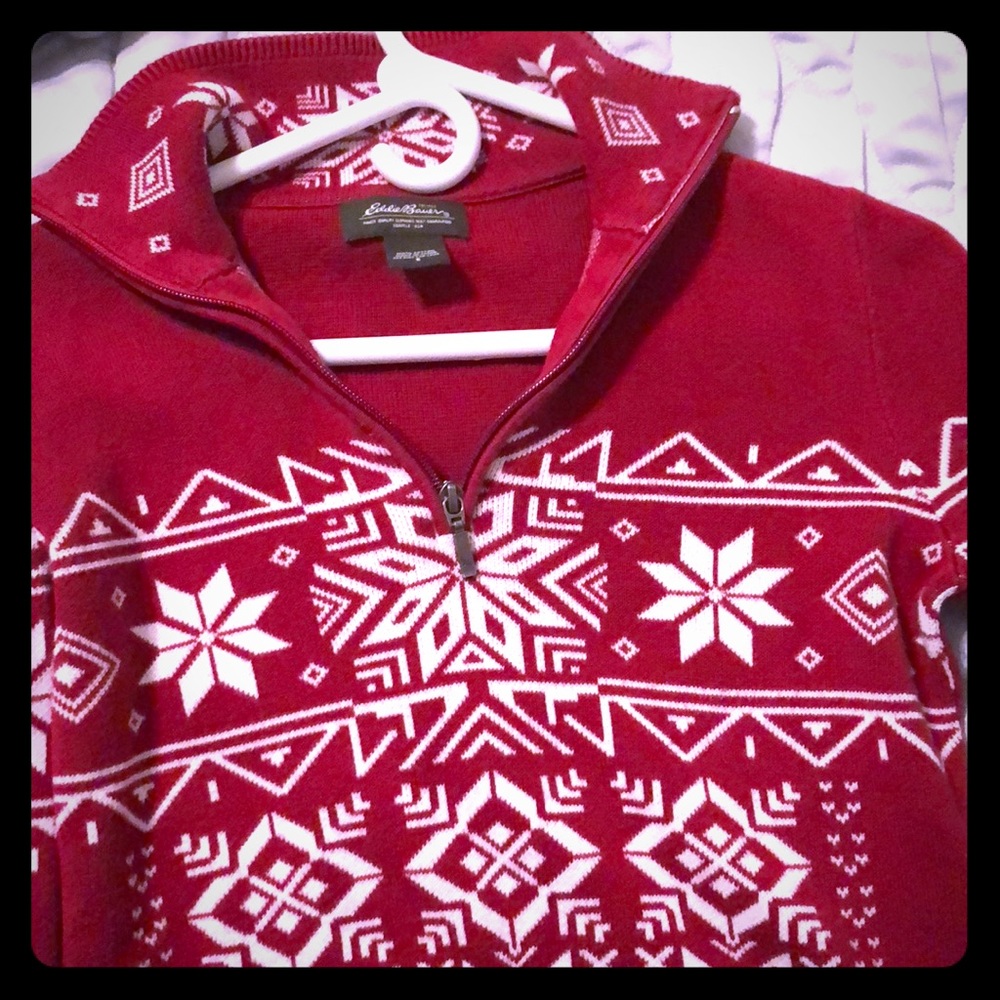 NWT Eddie Bauer Small Winter Pullover  100% cotton
